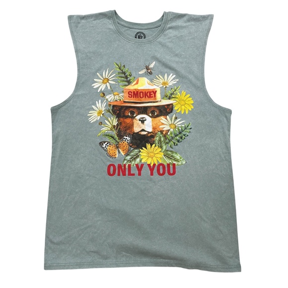 Smokey the Bear Only You Graphic Muscle Tank Top Men’s Small - Picture 2 of 9